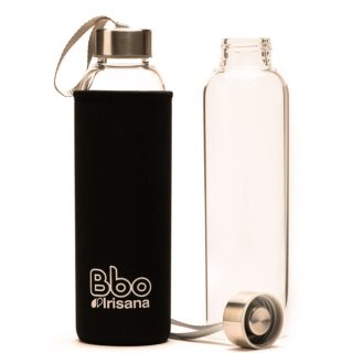 Irisana Botella De Borosilicato Bbo Con Neopreno Negro 550 ml