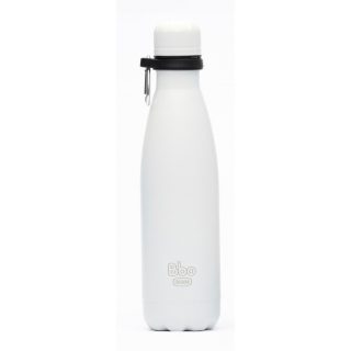 Irisana Botella Termo De Acero Inoxidable Blanca Bbo Con Mosquetón 500 ml