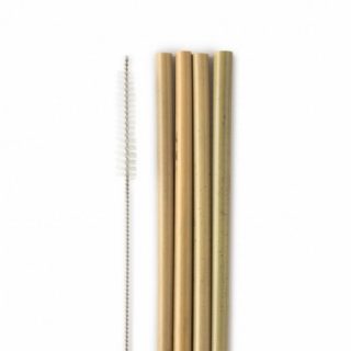 The Humble Pack De 4 Pajitas De Bambu Con Limpiador