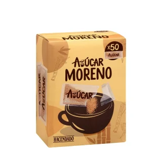 Azúcar moreno de caña en sobres Hacendado
