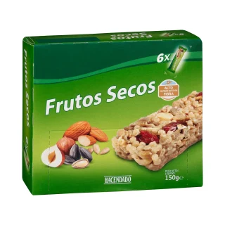 Barritas de cereales con frutos secos Hacendado
