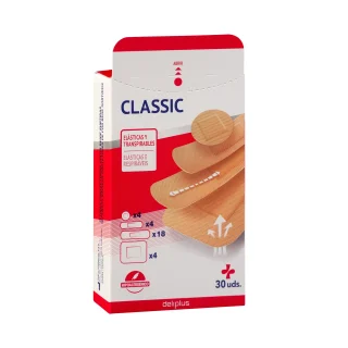 Tiras adhesivas protectoras Classic color beige Deliplus surtidas, elásticas y transpirables