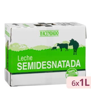 Leche semidesnatada Hacendado