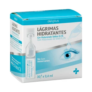 Lágrimas hidratantes para los ojos Deliplus con hialuronato sódico 0,1%