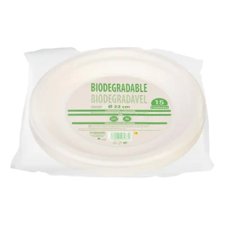 Plato llano biodegradable Bosque Verde