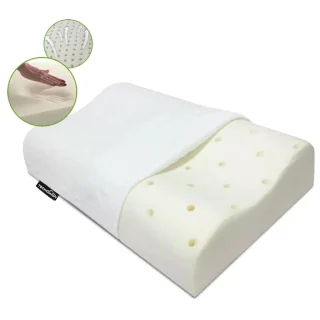 Almohada viscoelástica Memory Foam forma Cervical con canales de aireación