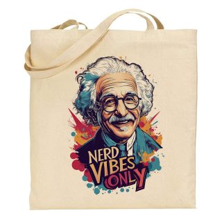 Bolsa de tela Tote bag Albert Einstein – Nerd vibes only