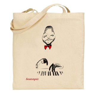 Bolsa de tela Tote bag Beatsnpix – Pianist with bow white