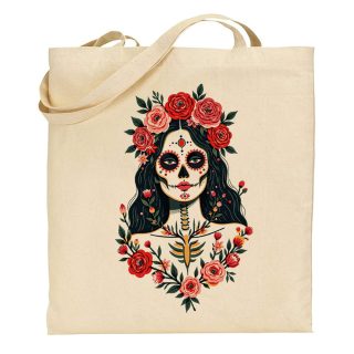 Bolsa de tela Tote bag Catrina – Beautiful Flowers Wh