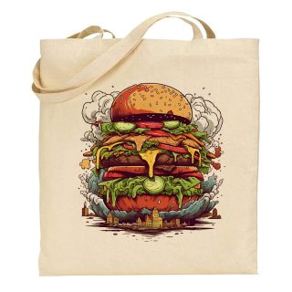 Bolsa de tela Tote bag Burger Monster – Destroy city