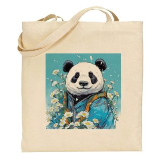 Bolsa de tela Tote bag Panda – Flowers art