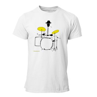 Camiseta Hombre Beatsnpix – The drummer white