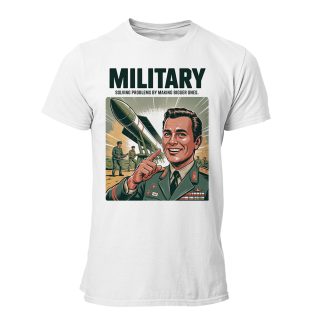 Camiseta Hombre Military – Solving Problems by Making Bigger Ones