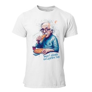 Camiseta Hombre Albert Einstein – Smart people eat pizza too