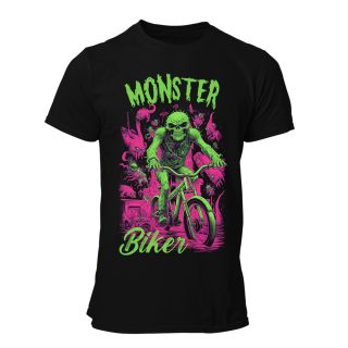 Camiseta Hombre Biker – Monster neon art