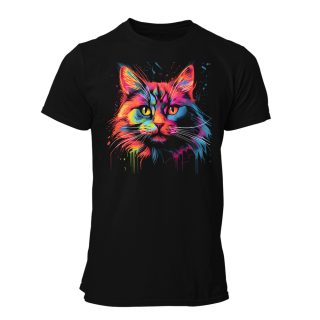 Camiseta Hombre Cat – Ink spots art