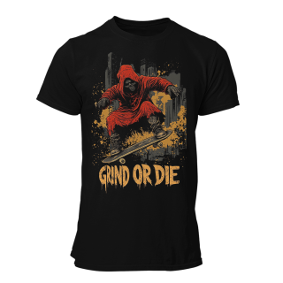 Camiseta Hombre Skater – Grind or die reaper