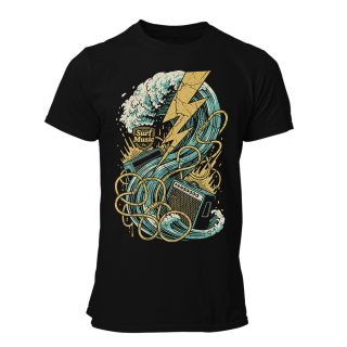 Camiseta Hombre Surf Music Co. – Wave Amps BK