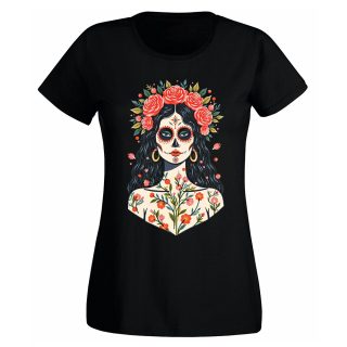 Camiseta Mujer Catrina – Beautiful Flowers