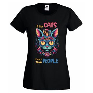 Camiseta Mujer Cats – I like cats more than people