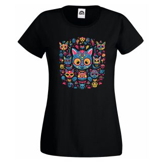 Camiseta Mujer Cats – Lots mexican colors art