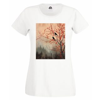 Camiseta Mujer China – Sumi-E birds tree art