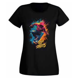 Camiseta Mujer Skater – Shred the streets ink