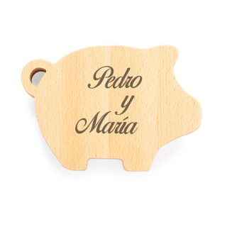 Hucha de Madera Personalizada en Forma de Cerdito
