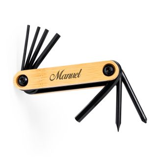 Multiherramienta Personalizada de Bambú y Acero
