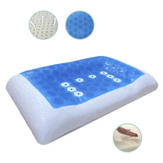 Almohada en Gel y viscoelástica Memory Foam, con canales de aireación.