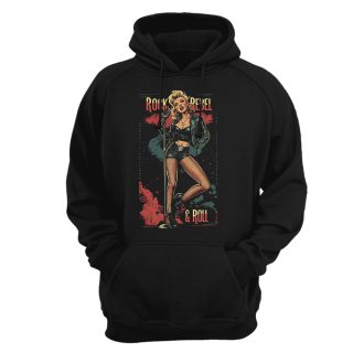 Sudadera con capucha Pin Up – Rock rebel and roll