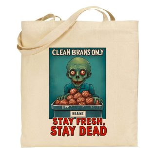 Bolsa de tela Tote bag Zombie – Clean brains only