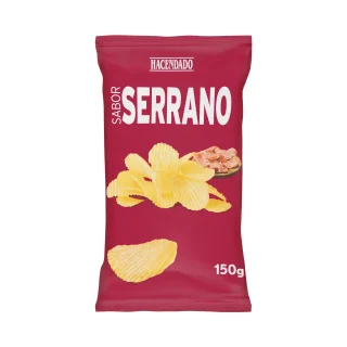 Patatas fritas onduladas sabor jamón serrano