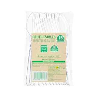 Cucharas de plástico Bosque Verde reutilizables