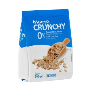 Muesli Crunchy Hacendado 0% azúcares añadidos y 0% edulcorantes