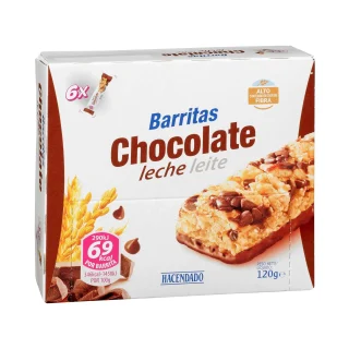 Barritas de cereales Hacendado chocolate con leche