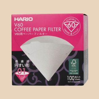 Filtros V60 01 sin blanquear – Hario